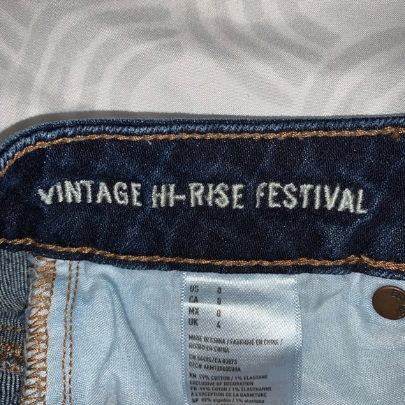 American Eagle Blue Blue Jean Shorts - Picture 3 of 3